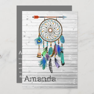 Native American Dreamcatcher Birthday Party Invitation