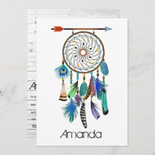 Native American Dreamcatcher Birthday Party Invitation