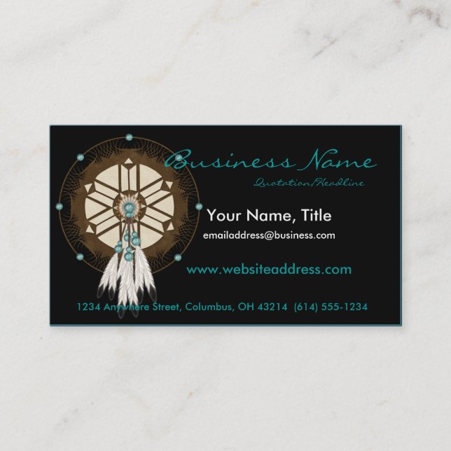 Native American Dreamcatcher D1 Business Cards (Front)