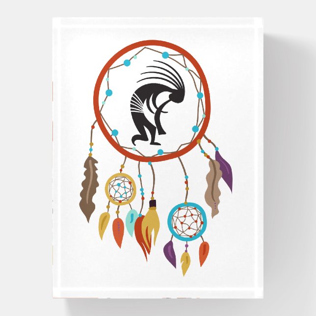Native American Dreamcatcher Kokopelli Paperweight (Vertical)