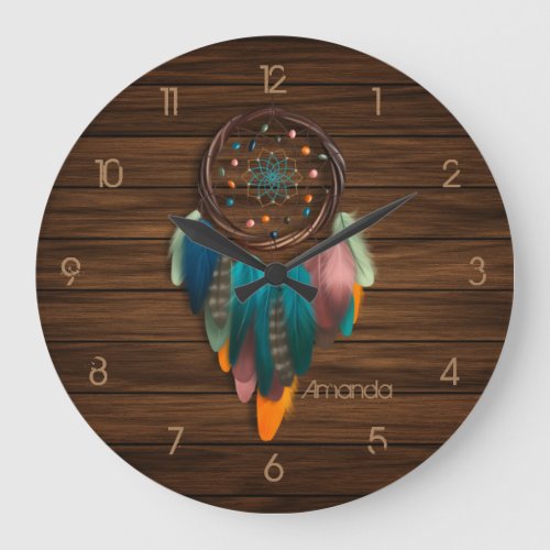 Native American Dreamcatcher Large Clock