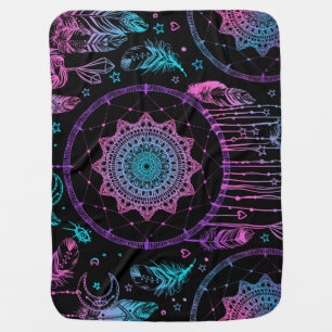Native American Dreamcatcher Moon Pattern Baby Blanket