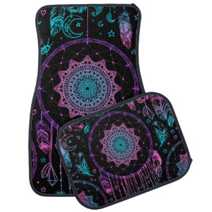 Native American Dreamcatcher Moon Pattern Car Floor Mat