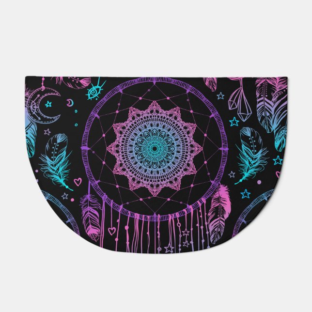 Native American Dreamcatcher Moon Pattern Doormat (Front)