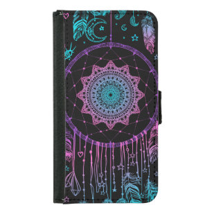 Native American Dreamcatcher Moon Pattern Samsung Galaxy S5 Wallet Case