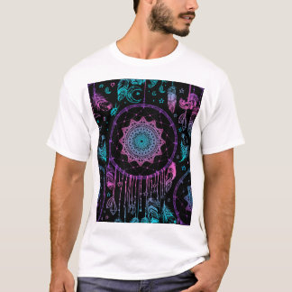 Native American Dreamcatcher Moon Pattern T-Shirt