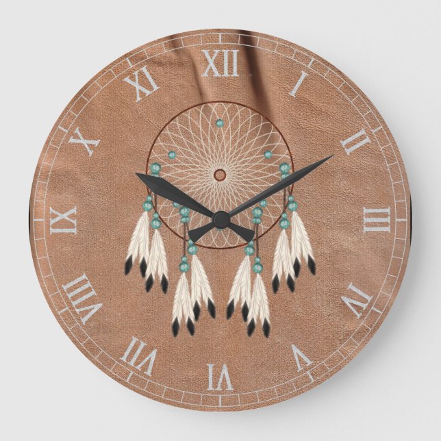 Native American Dreamcatcher Wall Clock (Front)