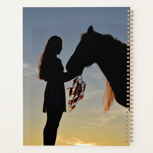 Native American Dreamcatcher woman horse shadow  Planner (Back)