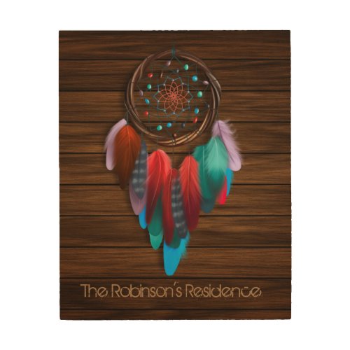 Native American Dreamcatcher Wood Wall Art