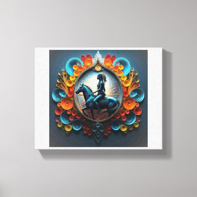 "Native American Dreamscape"Stretched Canvas Print (Front)