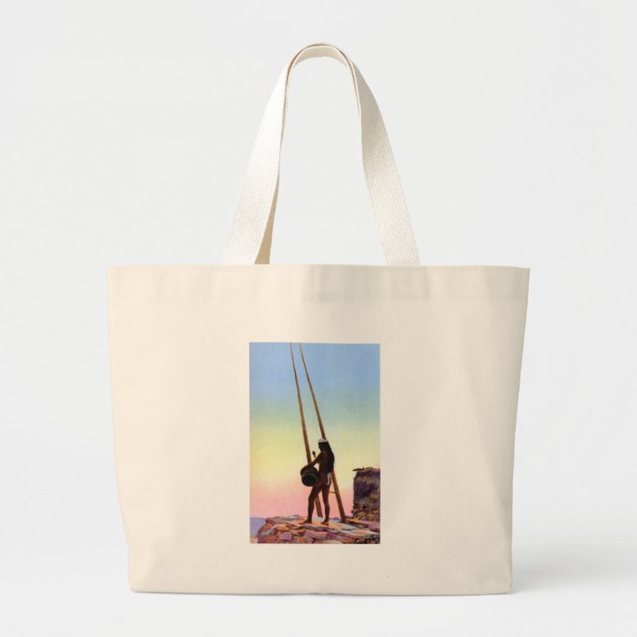 Native American Drum into Sunset Tote Bags