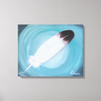 Native American Eagle Feather Turquoise Canvas Pr Print