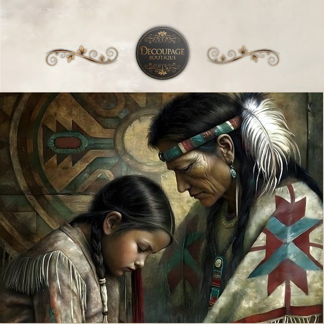 Native American Elder & Child Prayer Decoupage Tissue Paper (Native American Elder & Child Prayer Decoupage Tissue Paper)