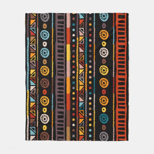 Native American Essence: Ethnic Vintage Fleece Blanket (Front)