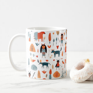 Native American Ethnic Art Tribe children boho Coffee Mug