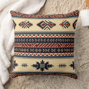 Native American Ethnic Art Tribe Pattern Vintage Throw Pillow