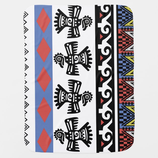 Native American Ethnic Illustration Baby Blanket (Front)