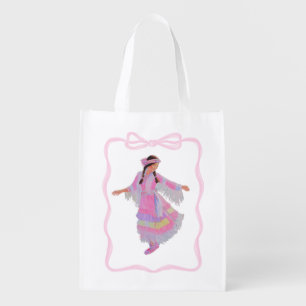 Native American Fancy Dance Happy Grocery Bag