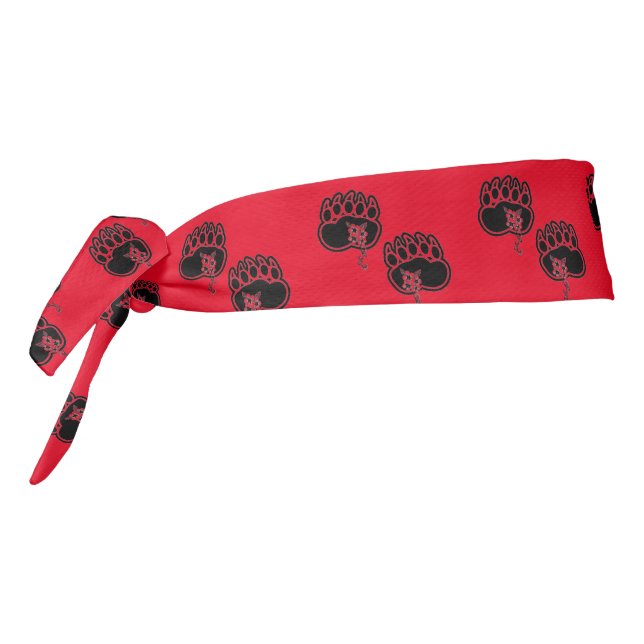 Native American Fashion Ayasha Bear Paw Logo Red Tie Headband (Rotate 270)