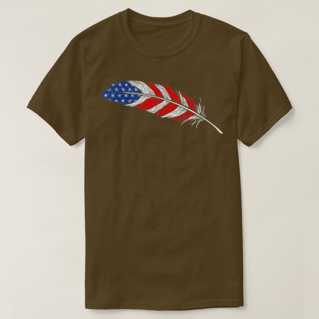 Native American Feather Flag  Indian Pride Veteran T-Shirt (Design Front)