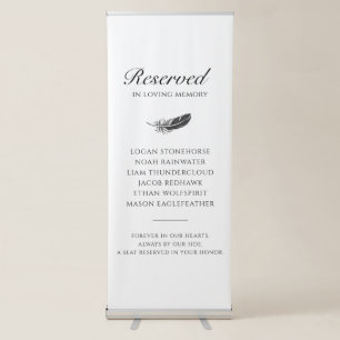 Native American Feather Reserved Wedding Memorial Retractable Banner