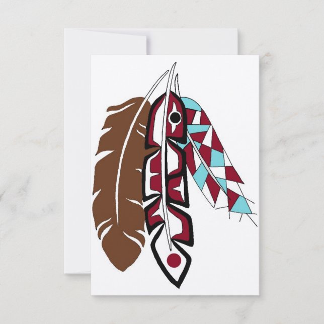 Native American Feathers Greeting Card (Front)