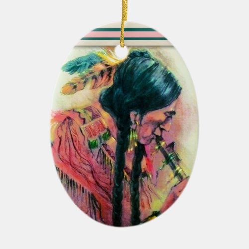 Native American Flute Player Christmas Ornament