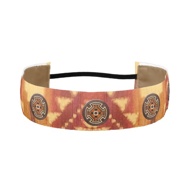 Native American Folk Art Red Bear Athletic Headband (Front)