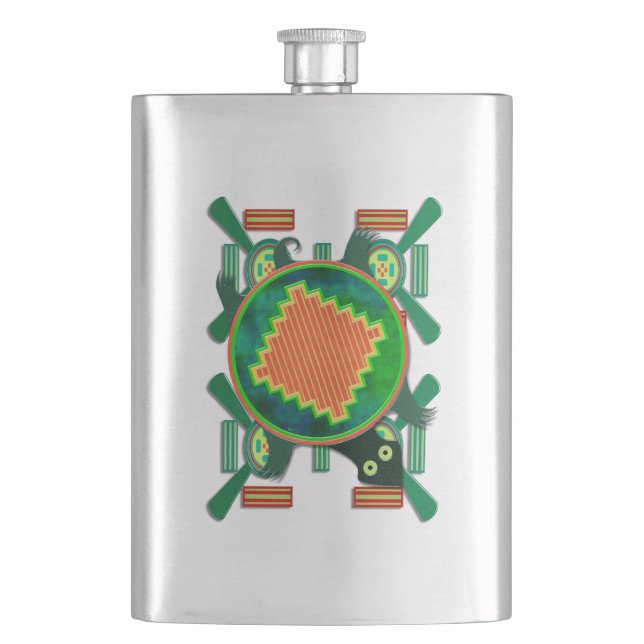 Native American Folk Art Turtle Flask (Front)
