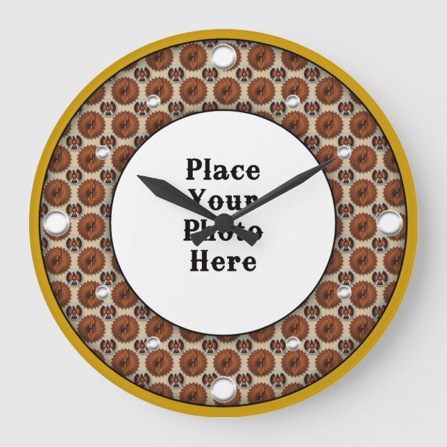 Native American Frame Your Photo Wall Clock (Front)
