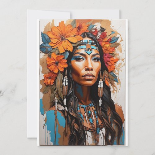 Native American Gad  woman Holiday Card