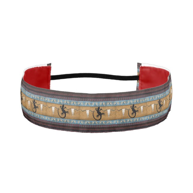 Native American Gecko Pattern Athletic Headband (Front)