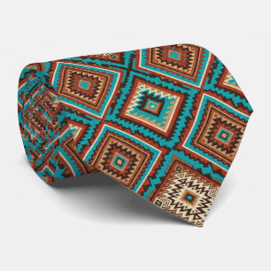 Native American Geometric Motif Neck Tie