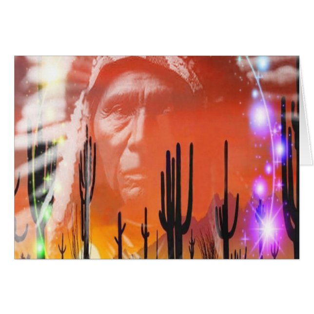 Native American Ghost Dance greeting Card (Front Horizontal)