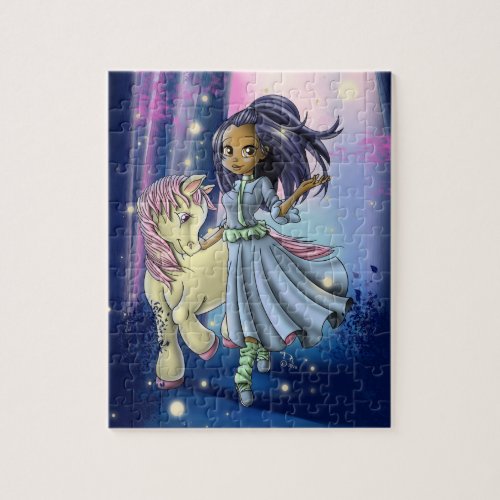 Native American Girl and Pony Jigsaw Puzzle
