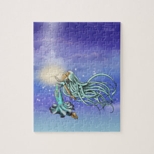 Native American Girl Colorful Sky Jigsaw Puzzle