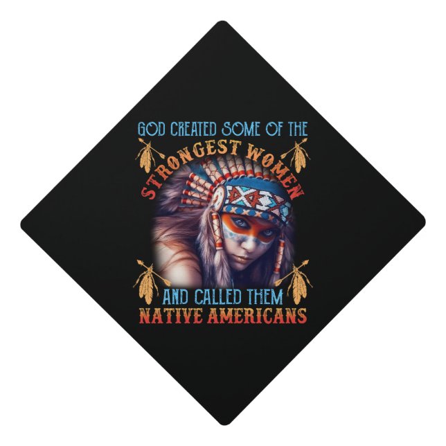 Native American Girl Graduation Cap Topper (Front)