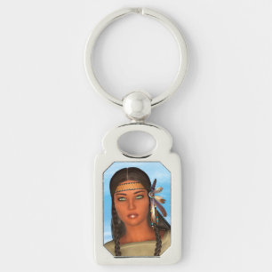 Native American Girl Keychain