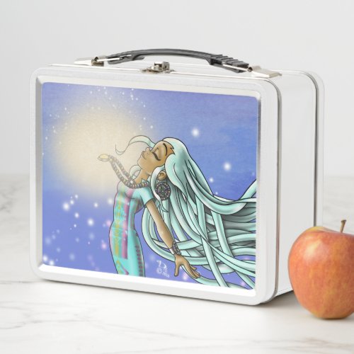 Native American Girl Metal Lunch Box