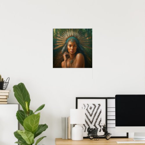 Native American Girl oil painting  Poster