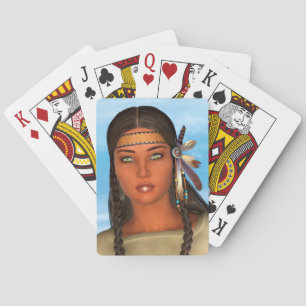 Native American Girl Poker Cards