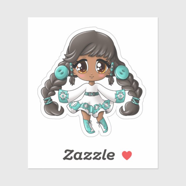 Native American Girl Sticker (Sheet)