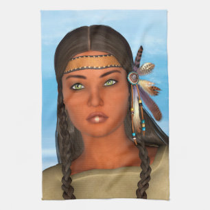 Native American Girl Towel
