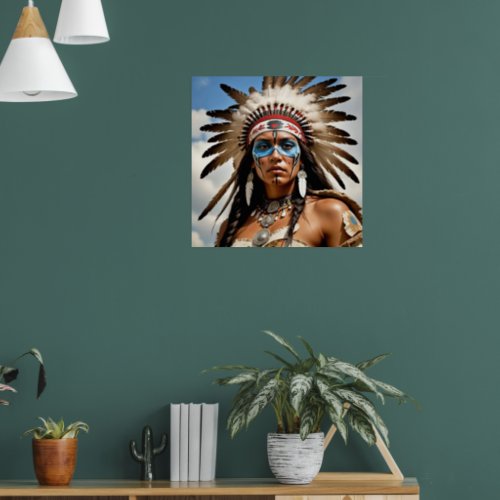 Native American Girl warrior  Poster