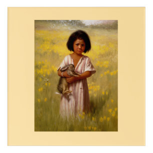 Native American Girl with Rabbit   Acrylic Print