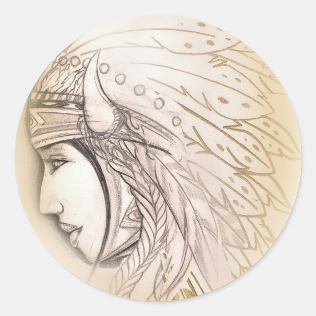 Native American Goddess Sticker (Front)