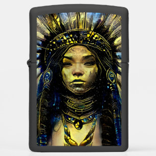 Native American- Gold Feather- Zippo Lighter