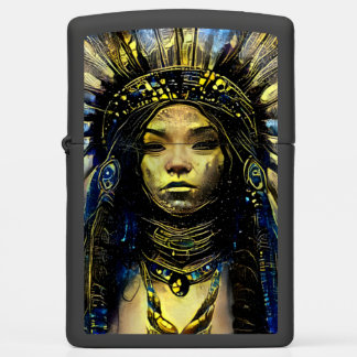 Native American- Gold Feather- Zippo Lighter