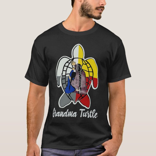 Native American grandma turtle T-Shirt (Front)