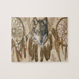 Native American Gray Wolf Jigsaw Puzzle